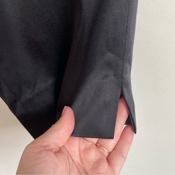 90s Y2K black satin straight leg pants S - Picture 3 of 11